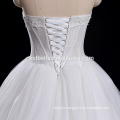 Sin tirantes de hombro V-cuello Organza vestido de boda taobao